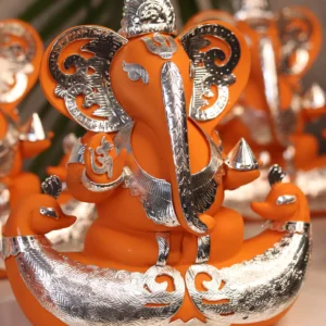 Lord Ganesha With Jewellery (Saffron)