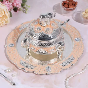 Sugar Pot with Round Tray (Elephant)