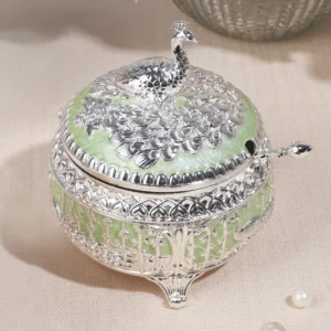 Peacock Sugar Pot (Green)